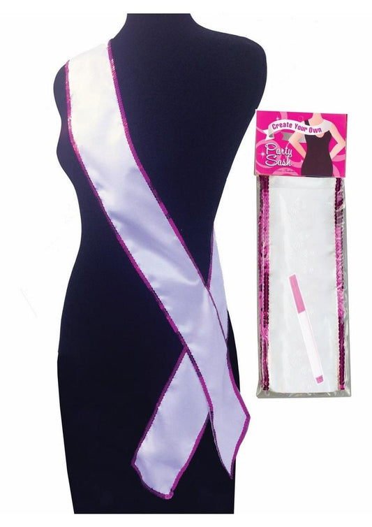 Create Your Own Party Sash - White