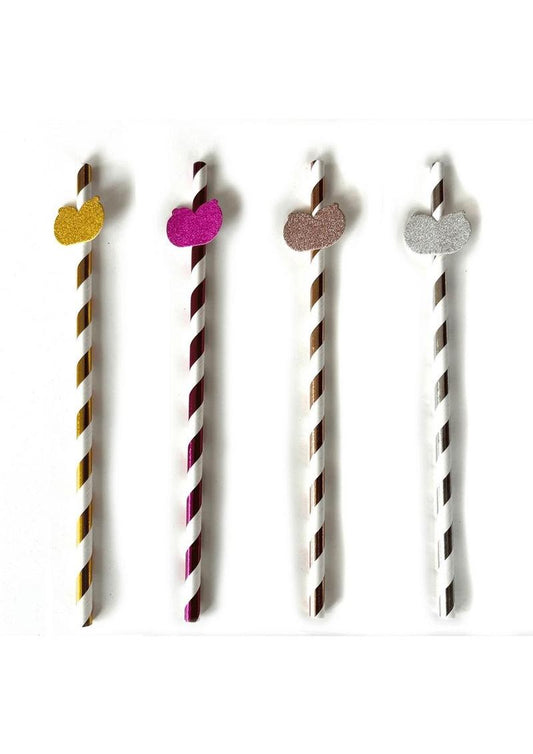 Glitterati Boobie Party Tall Party Straws - Assorted Color/Assorted Colors - 8 Per Pack