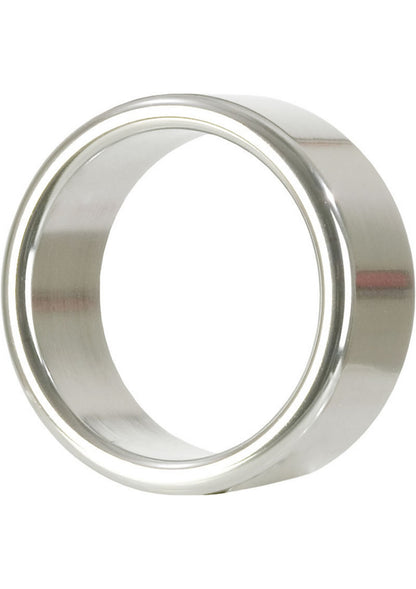 Alloy Metallic Cock Ring - Metal/Silver - Large - 1.75in