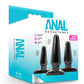 Anal Adventures Basic Butt Plug Kit 3 Sizes - Black