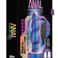 Anal Adventures Matrix Kinetic Plug Rechargeable Silicone Anal Plug with Remote- Space Age - Blue