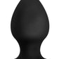 Anal Adventures Platinum Silicone Anal Stout Plug - Black - Medium