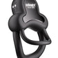 Anello App Control Vibrating Silicone Rechargeable Cock Ring with Clitoral Stimulator - Black