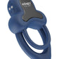Anello App Control Vibrating Silicone Rechargeable Cock Ring with Clitoral Stimulator - Blue