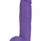 Au Naturel Bold Huge Dildo with Suction Cup and Balls - Purple - 10in