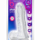 B Yours Plus Rock N' Roll Realistic Dildo with Balls - Clear - 8in