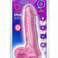 B Yours Plus Rock N' Roll Realistic Dildo with Balls - Pink - 8in