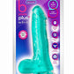 B Yours Plus Rock N' Roll Realistic Dildo with Balls - Teal - 8in