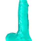 B Yours Plus Rock N' Roll Realistic Dildo with Balls - Teal - 8in