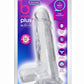B Yours Plus Rock N' Roll Realistic Dildo with Balls - Clear - 7.25in