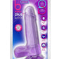 B Yours Plus Rock N' Roll Realistic Dildo with Balls - Purple - 7.25in