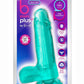 B Yours Plus Rock N' Roll Realistic Dildo with Balls - Teal - 7.25in