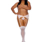 Barely Bare All-In-1 Garter and Panty - Orange/Peach - Plus Size/Queen