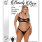 Barely Bare Demi Cup and Cheekless Panty - Black - Plus Size/Queen - 2pc