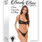 Barely Bare Demi Cup Bra and Panty - Black - One Size - Set