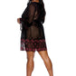 Barely Bare Lace Trim Sheer Robe