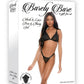 Barely Bare Mesh and Lace Bra and Thong - Black - One Size - 2pc/Set