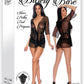 Barely Bare Sheer Polka Dot Robe - Black - One Size