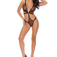 Barely Bare Strappy Bikini Teddy - Black - One Size
