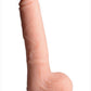 Big Shot Silicone Vibrating and Twirling Remote Control Rechargeable Dildo with Balls - Vanilla - 9in