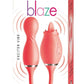 Blaze Exciter Rechargeable Silicone Dual Stimulating Vibrator - Coral/Orange