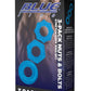 Blue Line Nuts and Bolts Stretch Cock Ring - Blue - 3 Pack