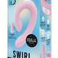 Bodywand Id Swirl Rechargeable Silicone Vibrator with Clitoral Stimulator - Pink