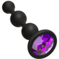 Booty Bling Jeweled Silicone Anal Beads - Purple