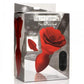 Booty Sparks 28x Rechargeable Silicone Vibrating Rose Anal Plug with Remote Control - Red - Large