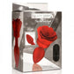 Booty Sparks 28x Rechargeable Silicone Vibrating Rose Anal Plug with Remote Control - Red - Medium