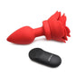 Booty Sparks 28x Rechargeable Silicone Vibrating Rose Anal Plug with Remote Control - Red - Medium