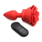 Booty Sparks 28x Rechargeable Silicone Vibrating Rose Anal Plug with Remote Control - Red - Small