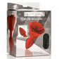 Booty Sparks 28x Rechargeable Silicone Vibrating Rose Anal Plug with Remote Control - Red - Small