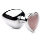 Booty Sparks Gemstones Rose Quartz Heart Anal Plug - Metal/Pink - Large