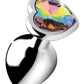 Booty Sparks Rainbow Prism Heart Anal Plug - Multicolor - Medium
