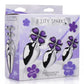Booty Sparks Violet Flower Gem Anal Plug - Purple/Silver - Set