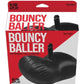 Bouncy Baller Inflatable Cushion with Dilldo and Foot Pump - Black