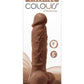 Colours Pleasures Silicone Vibrating Dildo with Balls - Caramel - 5in