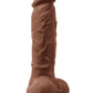 Colours Pleasures Silicone Vibrating Dildo with Balls - Caramel - 5in