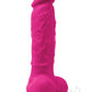 Colours Pleasures Silicone Vibrating Dildo with Balls - Pink - 5in
