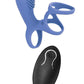 Commander Vibrating Clitoral Stimulating Cock Cage with Remote Control - Blue