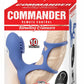 Commander Vibrating Clitoral Stimulating Cock Cage with Remote Control - Blue