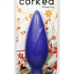 Corked Silicone Anal Plug - Blue - Medium