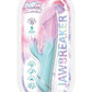 Cotton Candy Jawbreaker Rechargeable Silicone Vibrator with Clitoral Stimulator - Aqua/Blue/Fuschia/Pink