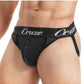 Cruze Buckle Up Zipper Jockstrap - Black - Large/XLarge
