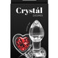 Crystal Desires Red Heart Glass Anal Plugs - Red - Small
