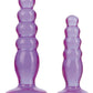 Crystal Jellies Anal Delight Trainer - Purple - Large/Small - 2 Piece Kit