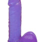 Crystal Jellies Dildo with Balls - Purple - 7in