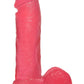 Crystal Jellies Dildo with Balls - Pink - 8in