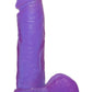 Crystal Jellies Dildo with Balls - Purple - 8in